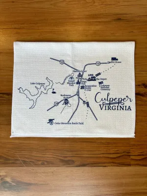 Culpeper Map Waffle Towel