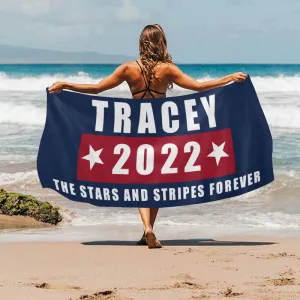 Custom Name 2022 Stars and Stripes Beach&Bath Towel