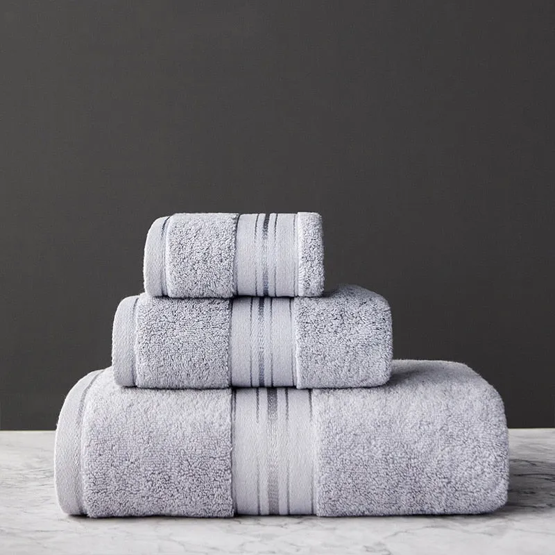 Egyptian Cotton Towel Set | Bath Towel and Face Towel | Luxury Bathroom Towels | Perfect for Travel and Sports