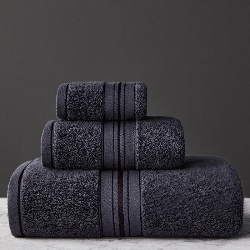 Egyptian Cotton Towel Set | Bath Towel and Face Towel | Luxury Bathroom Towels | Perfect for Travel and Sports