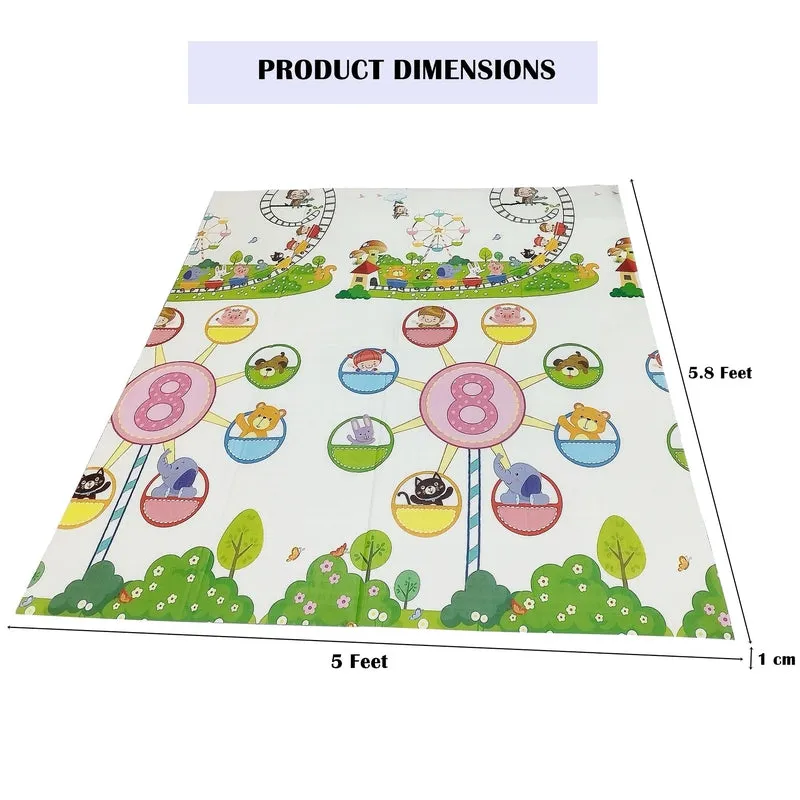 Elephant Cartoon Non-toxic Printed Reversible Foldable Double Sided Baby Crawling Floor Mat