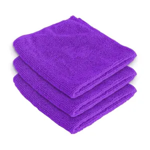 Encasa Microber Face Towel (40x60 cm) 400 GSM - Super Absorbent, Quick-Dry, Gentle on Skin, Super-Soft for Everyday Use | Microfiber Face Towel for Women & Men (Purple, Pack of 3)