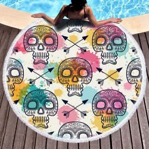 European And American Style Round Printed Beach Towel Manufacturers Spot Wholesale Custom Microfiber Round Printed Beach Towel