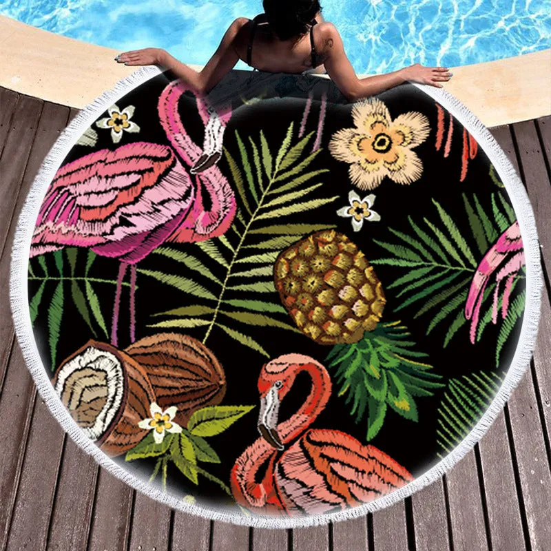 European And American Style Round Printed Beach Towel Manufacturers Spot Wholesale Custom Microfiber Round Printed Beach Towel