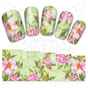 Floral Nail Art Water Full Wraps Transfers