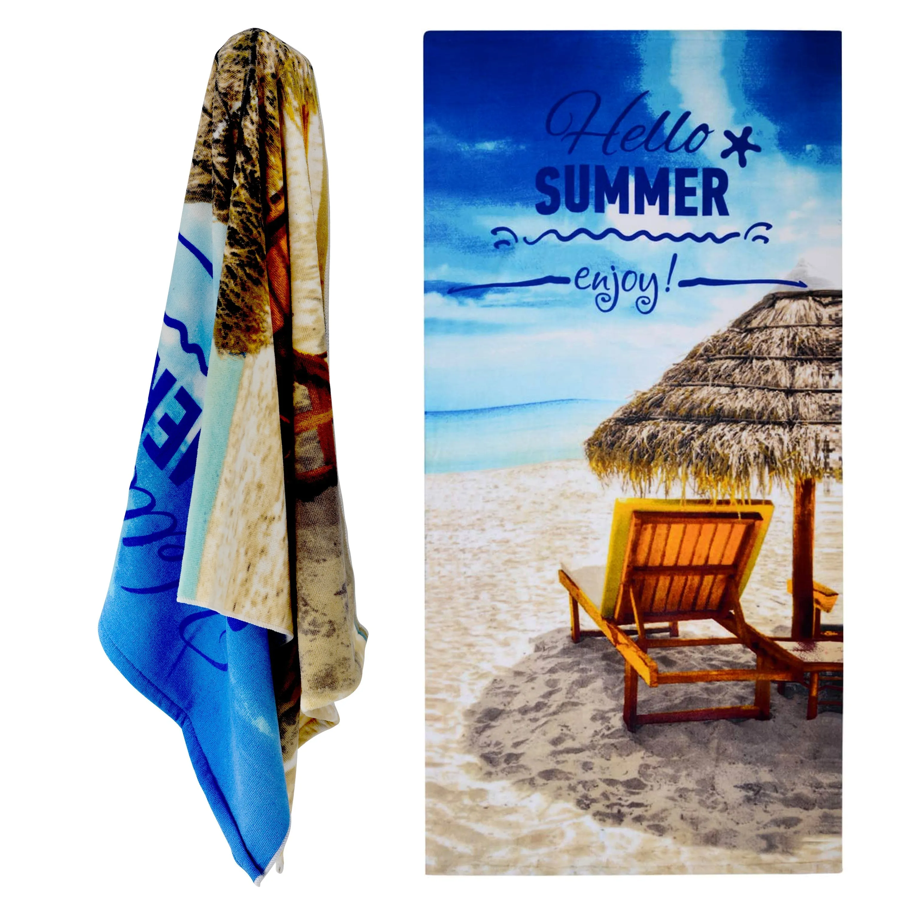 Hello Summer Design Large Towel