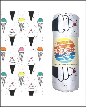 Hooded Child Sunscreen Towel - Ice Cream