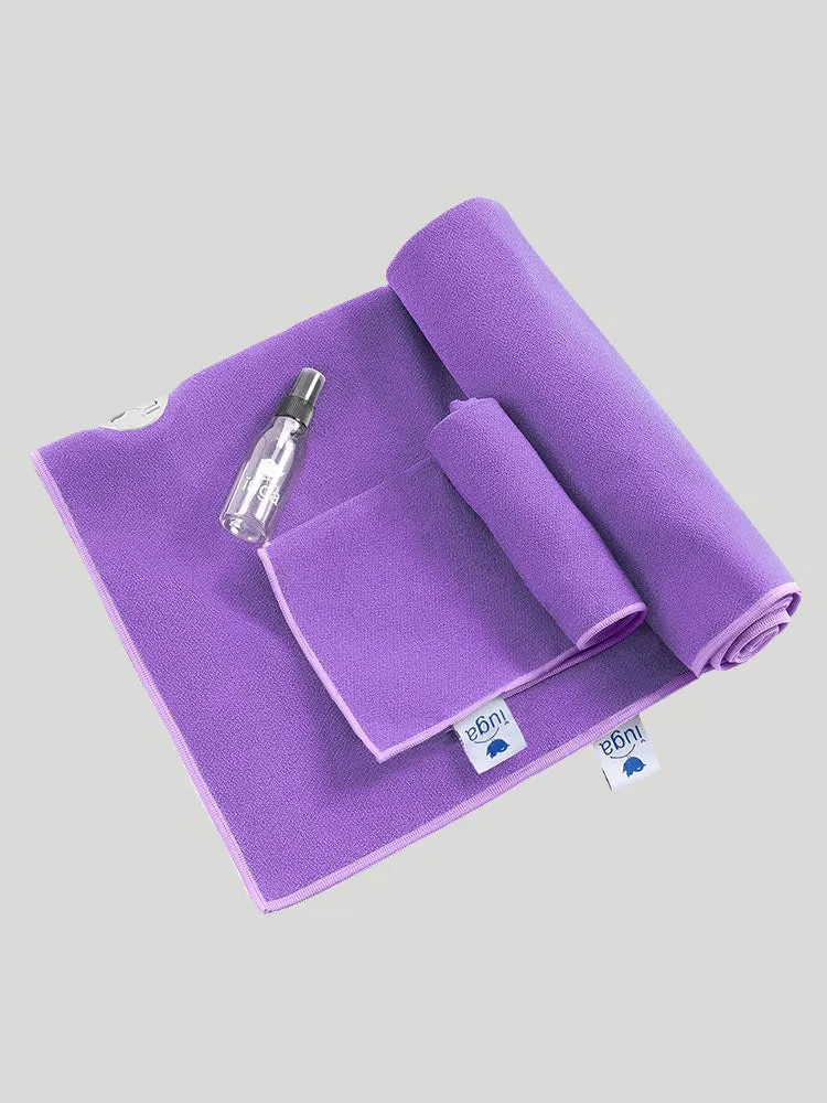 IUGA Microfiber Yoga Towel With Corner Pockets & Hand Towel 2 In 1 Set