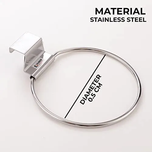 Kuber Industries Stainless Steel Towel Hanger for Bathroom|Easy DIY Installation|Bathroom Accessories for Modern Homes|Multipurpose Napkin Holder for Bathroom & Kitchen|ZT-3121|Silver