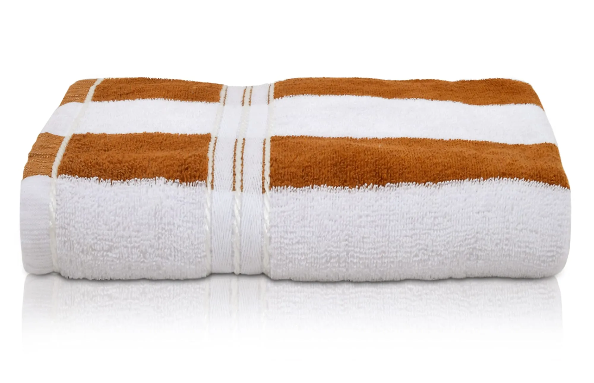 Kuber IndustriesLining Design Super Soft, Fluffy, and Absorbent, Cotton Bath Towel Perfect for Daily Use, 30"x60", Pack of 3 (Brown & White)