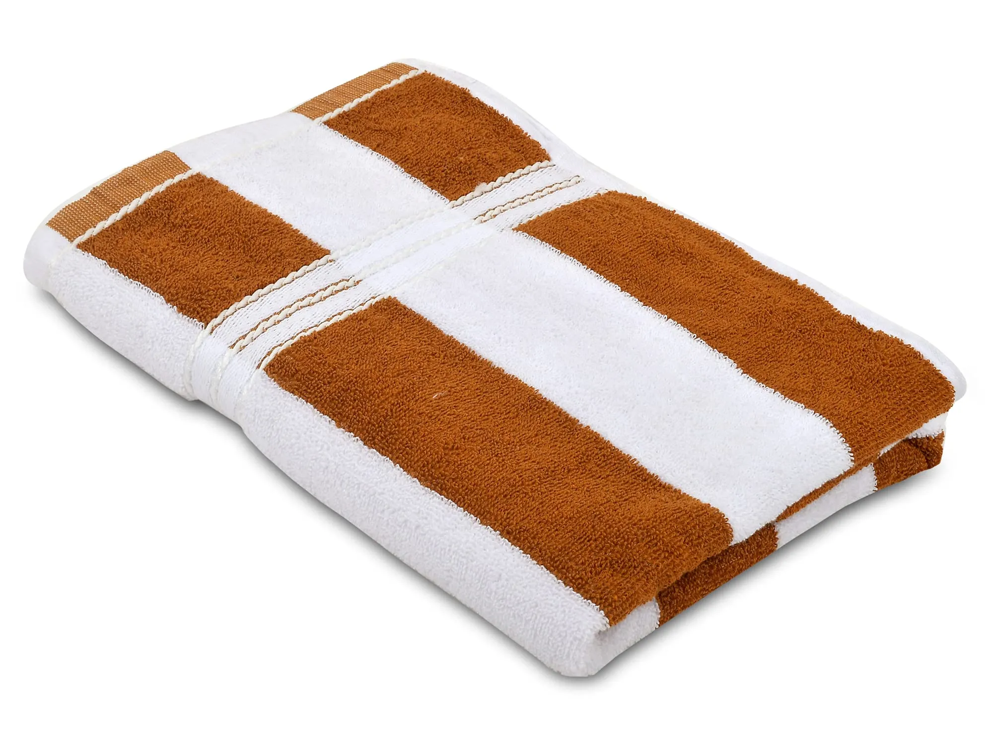 Kuber IndustriesLining Design Super Soft, Fluffy, and Absorbent, Cotton Bath Towel Perfect for Daily Use, 30"x60", Pack of 3 (Brown & White)