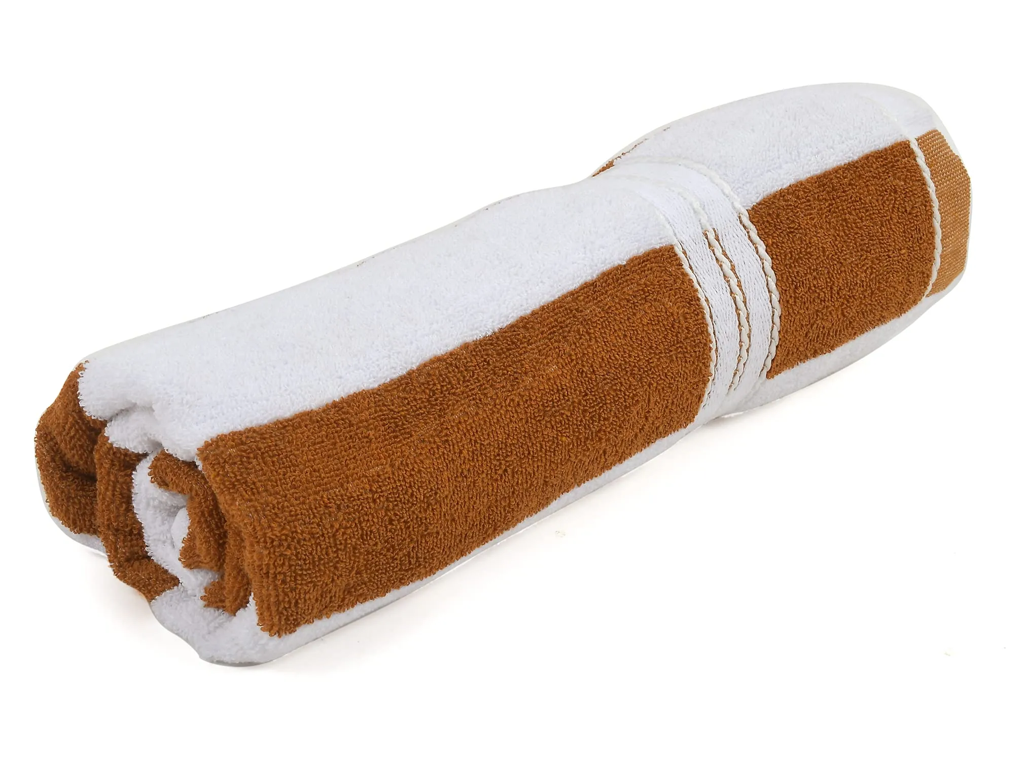 Kuber IndustriesLining Design Super Soft, Fluffy, and Absorbent, Cotton Bath Towel Perfect for Daily Use, 30"x60", Pack of 3 (Brown & White)