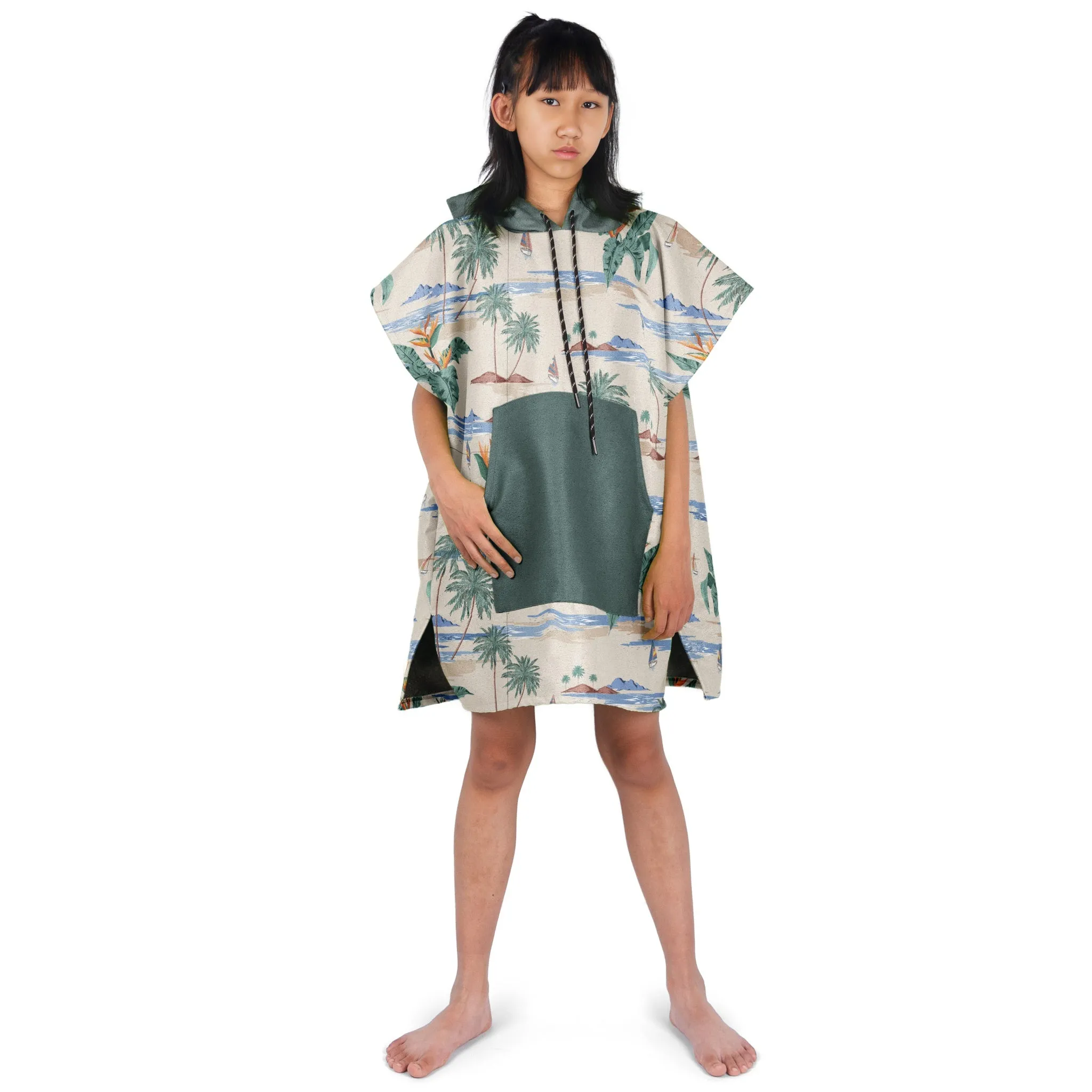 Large Hoodie Swim Towel with Printed Design