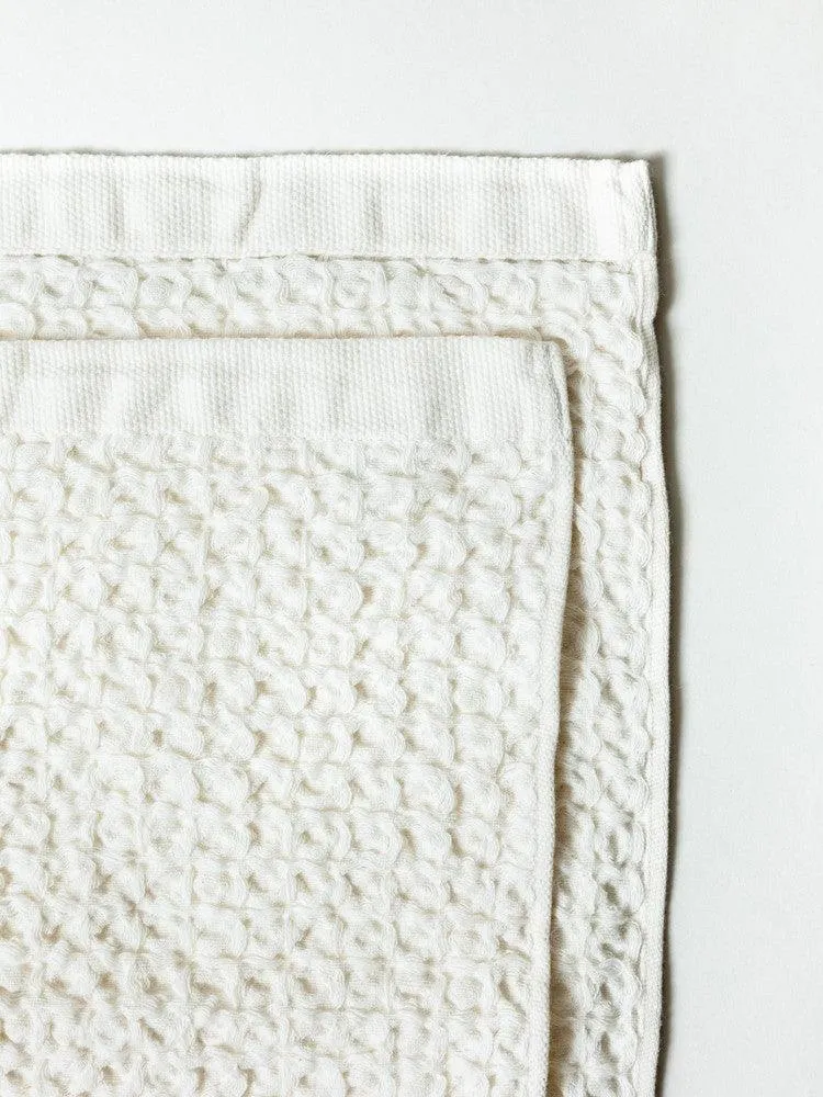 Lattice Linen Towel, Ivory