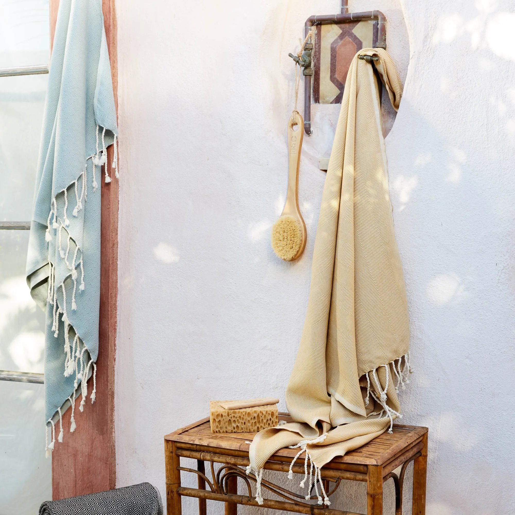 Laza Hammam Towel [Mustard/White]