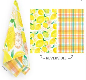 Lemon Plaid Microfiber Towel