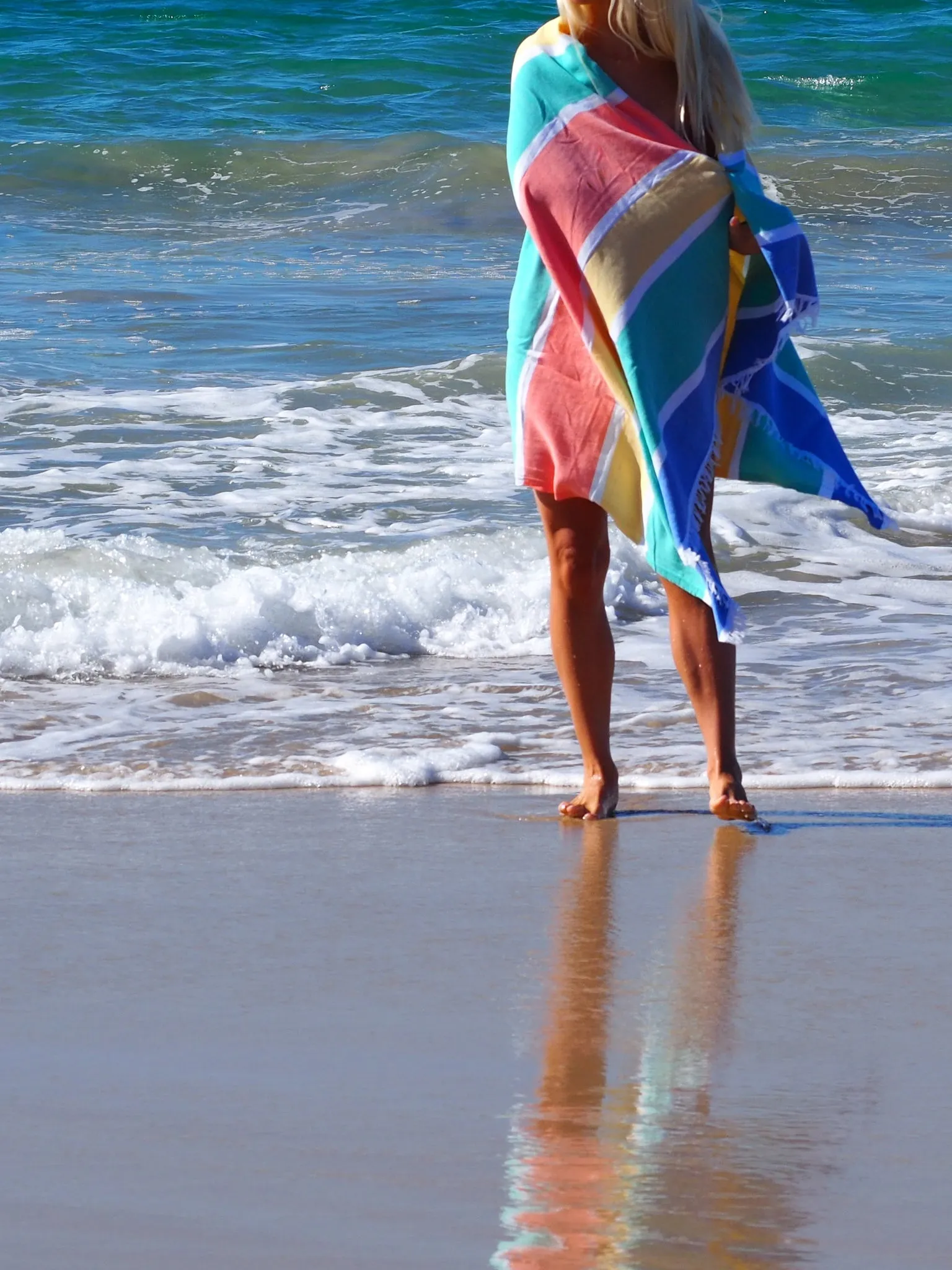 Luxurious Turkish Cotton Beach Towel (95x175cm) - Tropical Colours