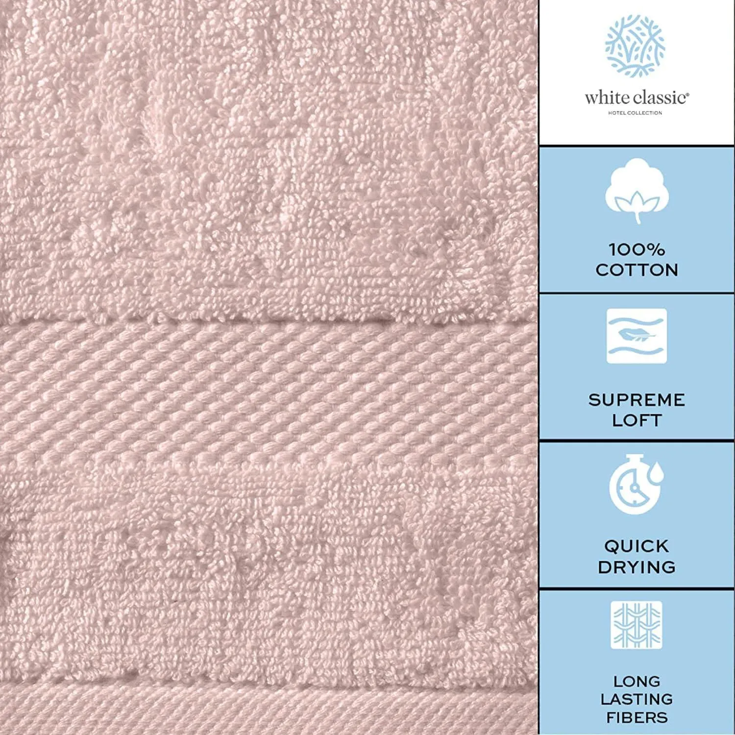 Luxury Cotton Washcloths Large Hotel Bathroom Face Towel 12 Pack Pink 13x13 in