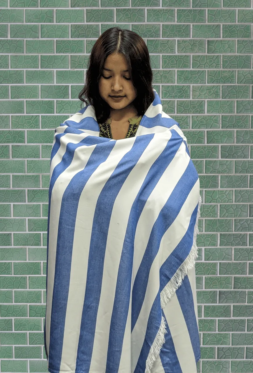 Madake Thin bamboo bath towel- Vacation Blue 160*75cm