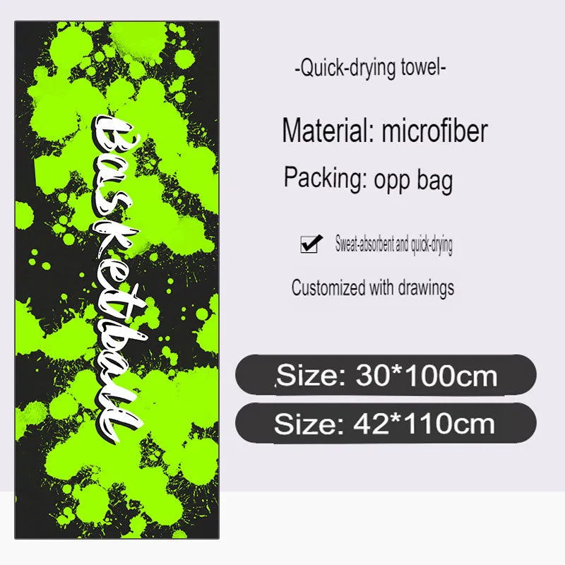 Marathon running event sports towel custom absorbent microfiber sports towel with full printed pattern logo