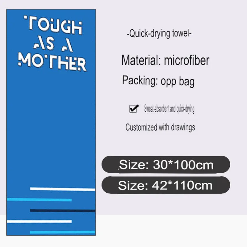 Marathon running event sports towel custom absorbent microfiber sports towel with full printed pattern logo