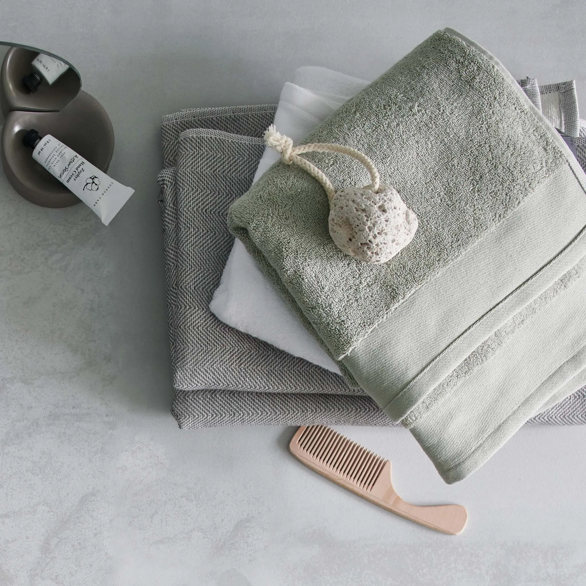 Merouco Hand Towel [Aloe green]