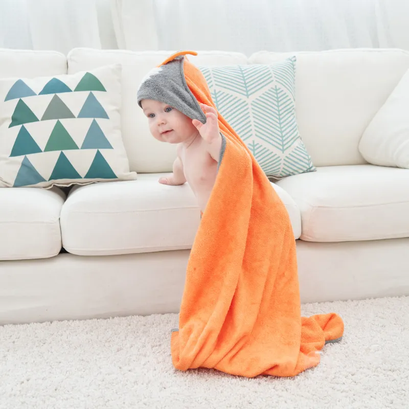 Munich Blue Bamboo Hooded Towel - Fox