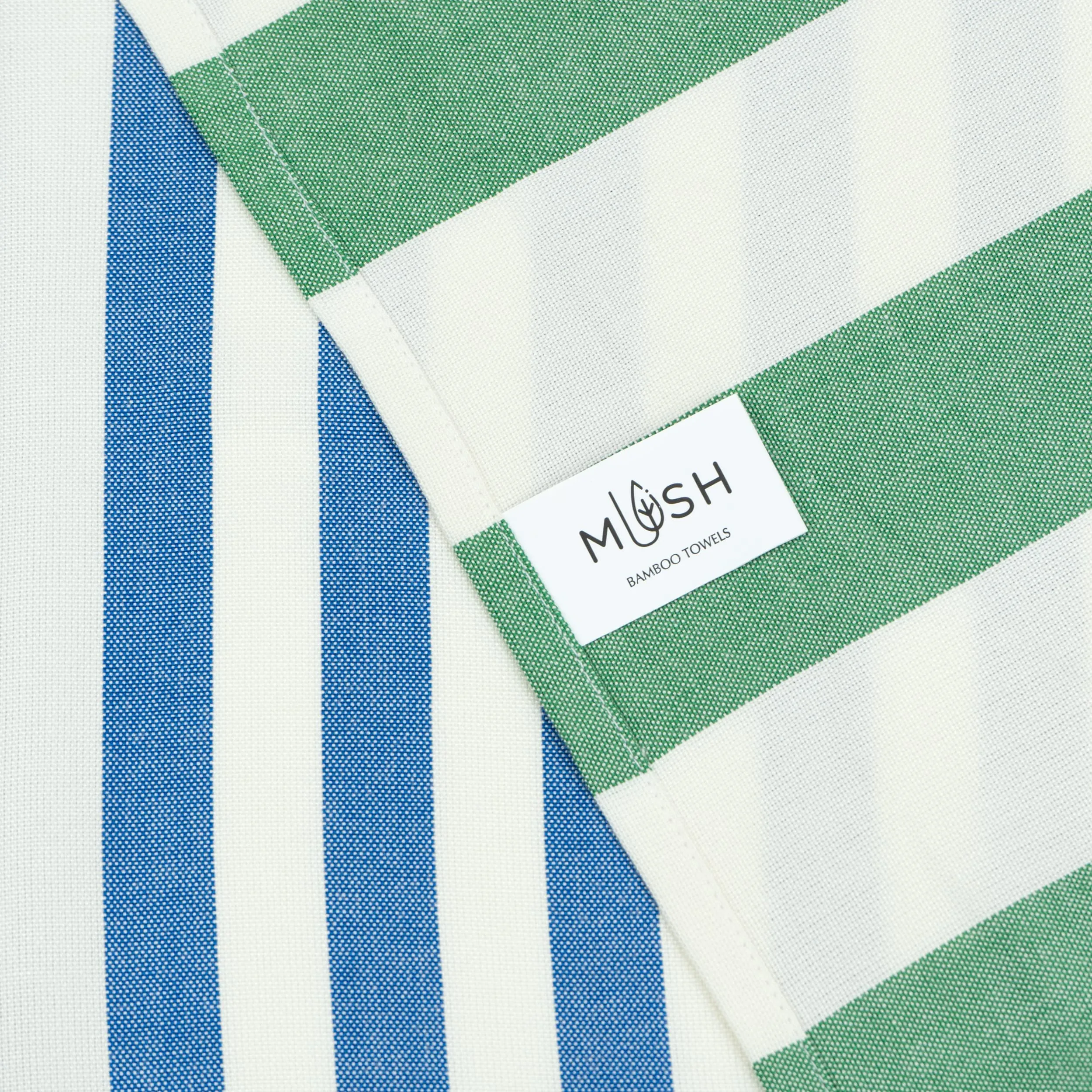 Mush 100% Bamboo Extra Large Towels For Bath || Ultra Soft, Absorbent, Quick Dry, Compact Cabana Styled Bath Towel For Men And Women For Daily Use, Beach, Pool, Gym (Blue & Green, 1), 250 TC