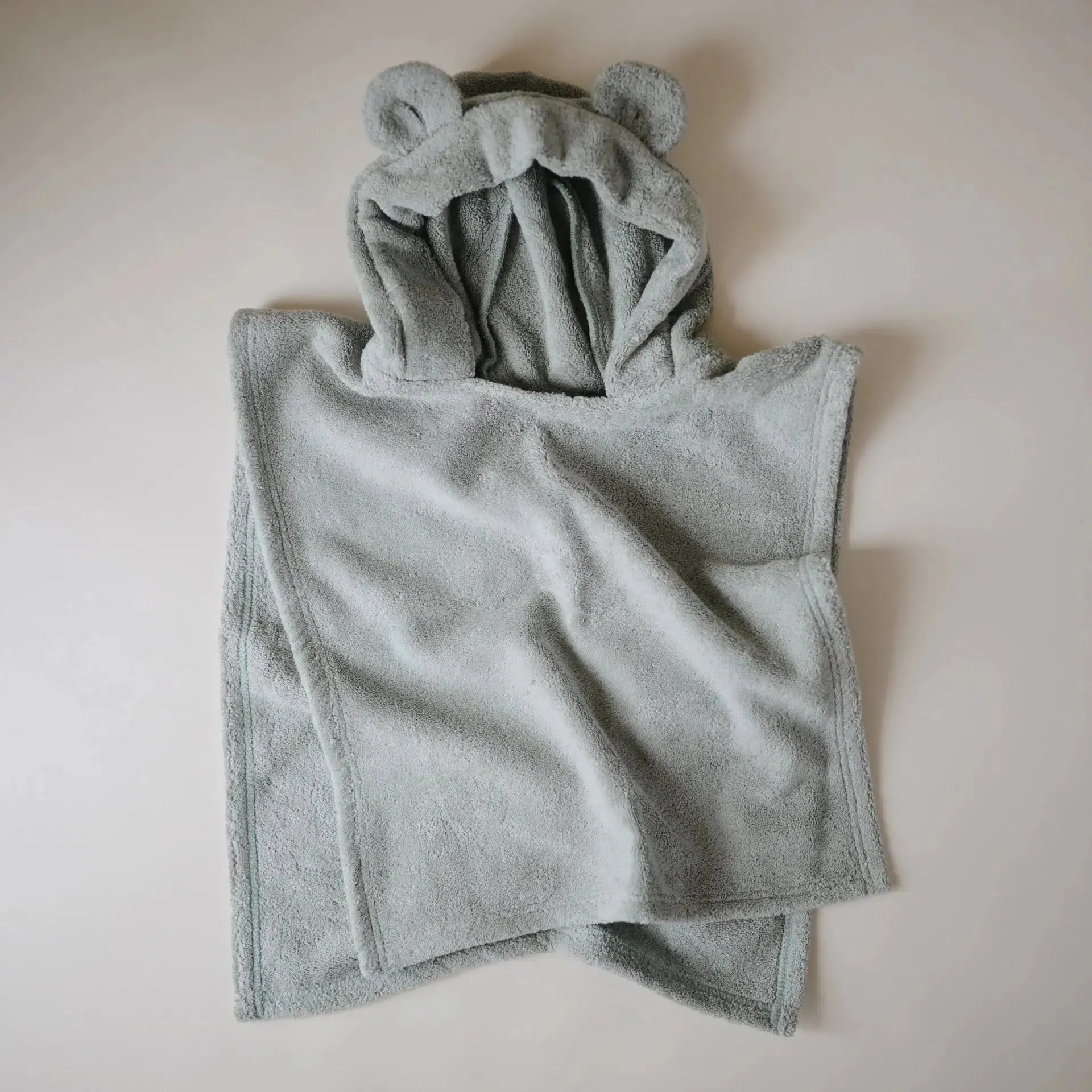 Mushie - Organic Cotton Bear Poncho Towel - Moss