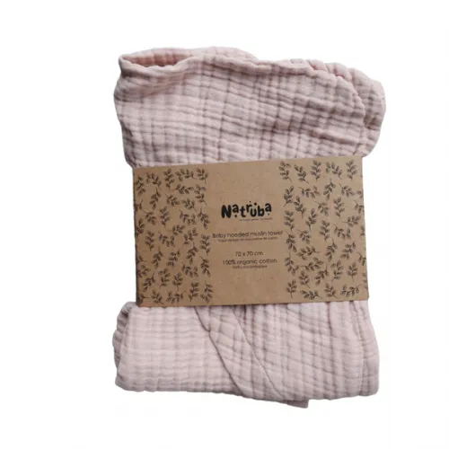 Muslin Hooded Baby Towel | Powder