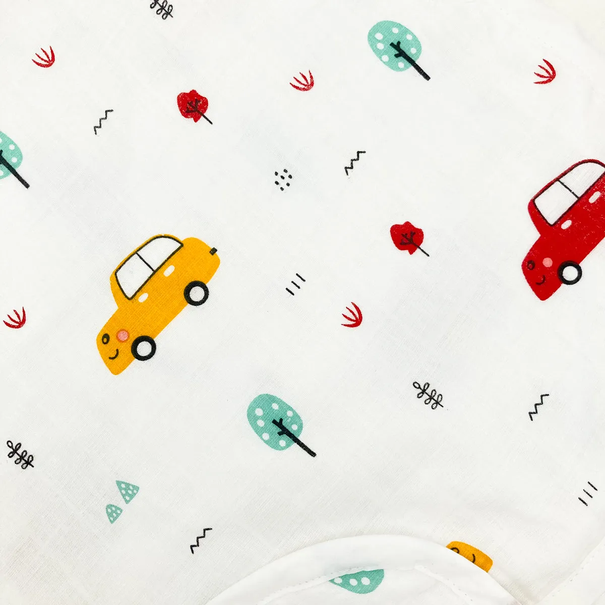 Muslin Hooded Towel for Baby-6 Layer 100% Cotton -Cars