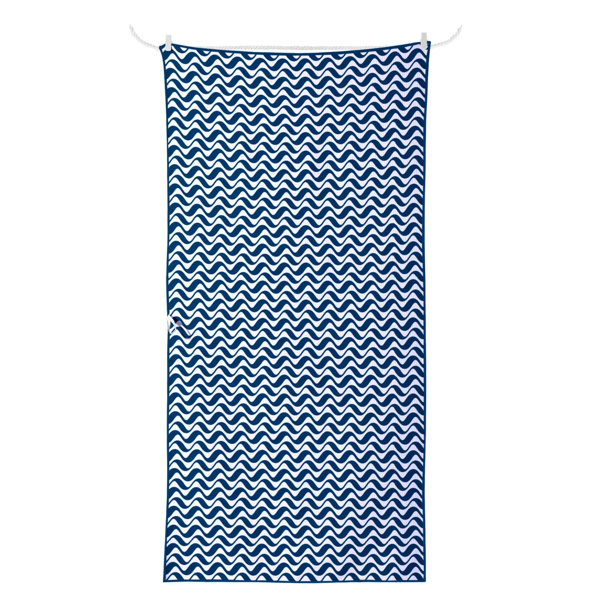 Navy Vine Leaf Sand Free Beach Towel