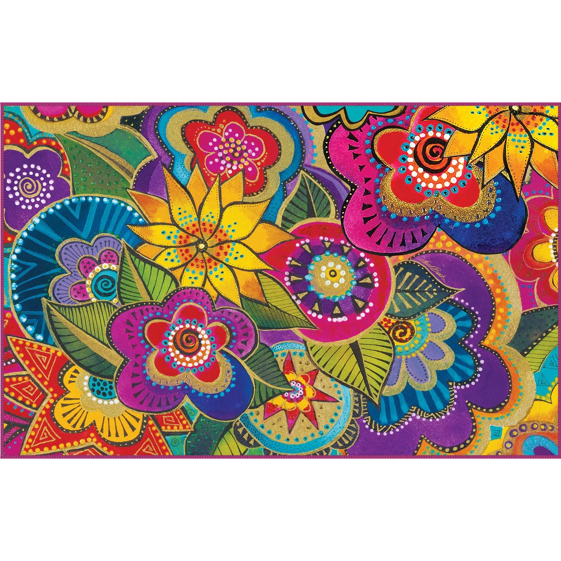 Oversized Beach Towel 40x63" - Microfiber, Quick-Dry, Laurel Burch Carlotta's Garden