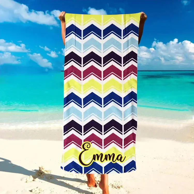 Personalized Beach and Bath Towel for Girls - Flip Flop beach towel, Gift for Kid Men Women