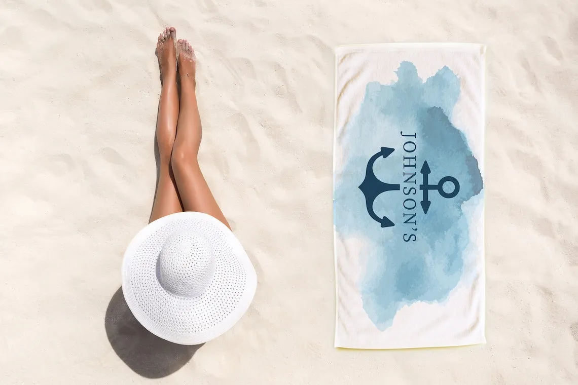 Personalized Beach Towel, Custom Beach Towel, Beach Towel Personalized, Personalized Beach Towel, Nautical Custom Beach Towel, Boat Towel