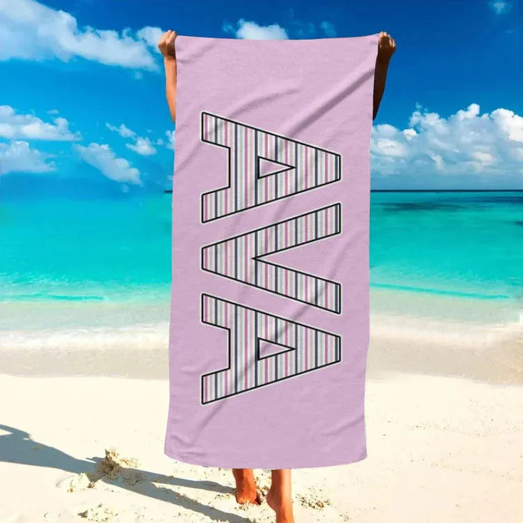 Personalized Beach Towel with Your Name - Kids Beach Towel for Girls Boys