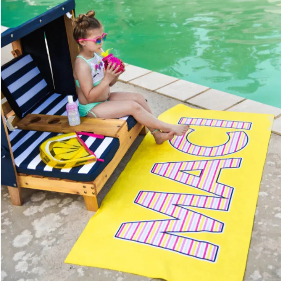 Personalized Beach Towel with Your Name - Kids Beach Towel for Girls Boys