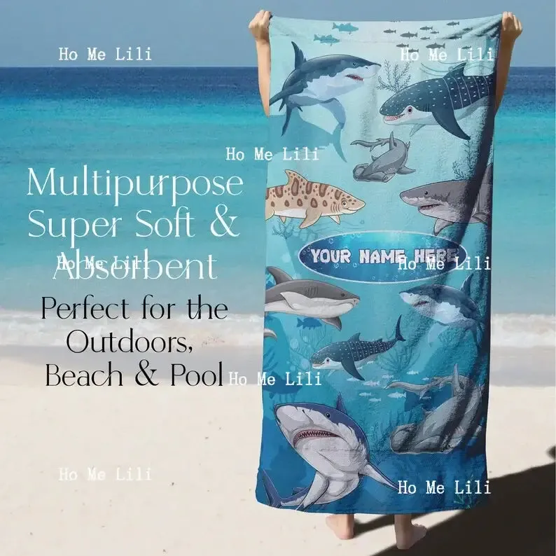 Personalized Kid’s Shark Beach Towel