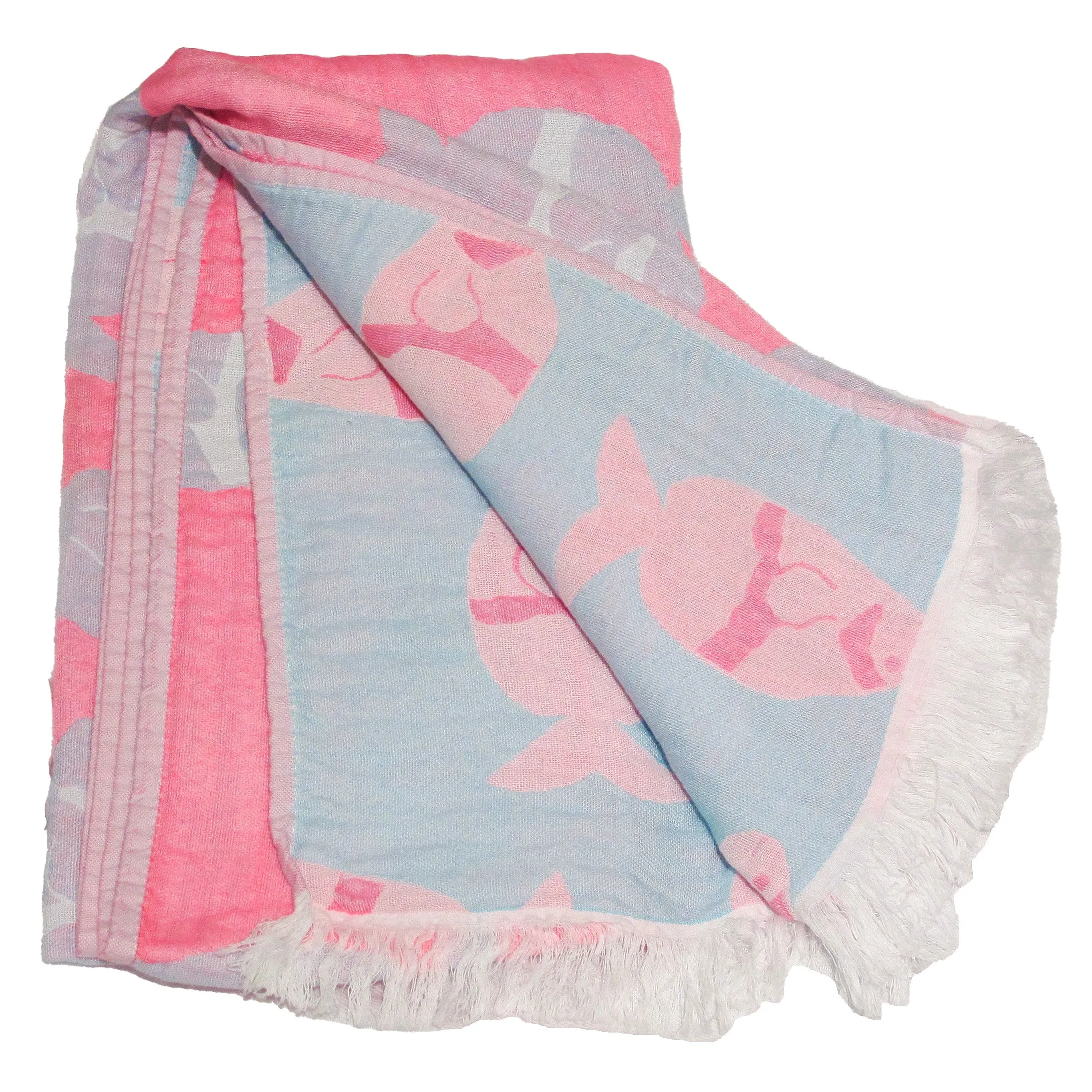 Pink Fish  Pestemal Turkish Towel