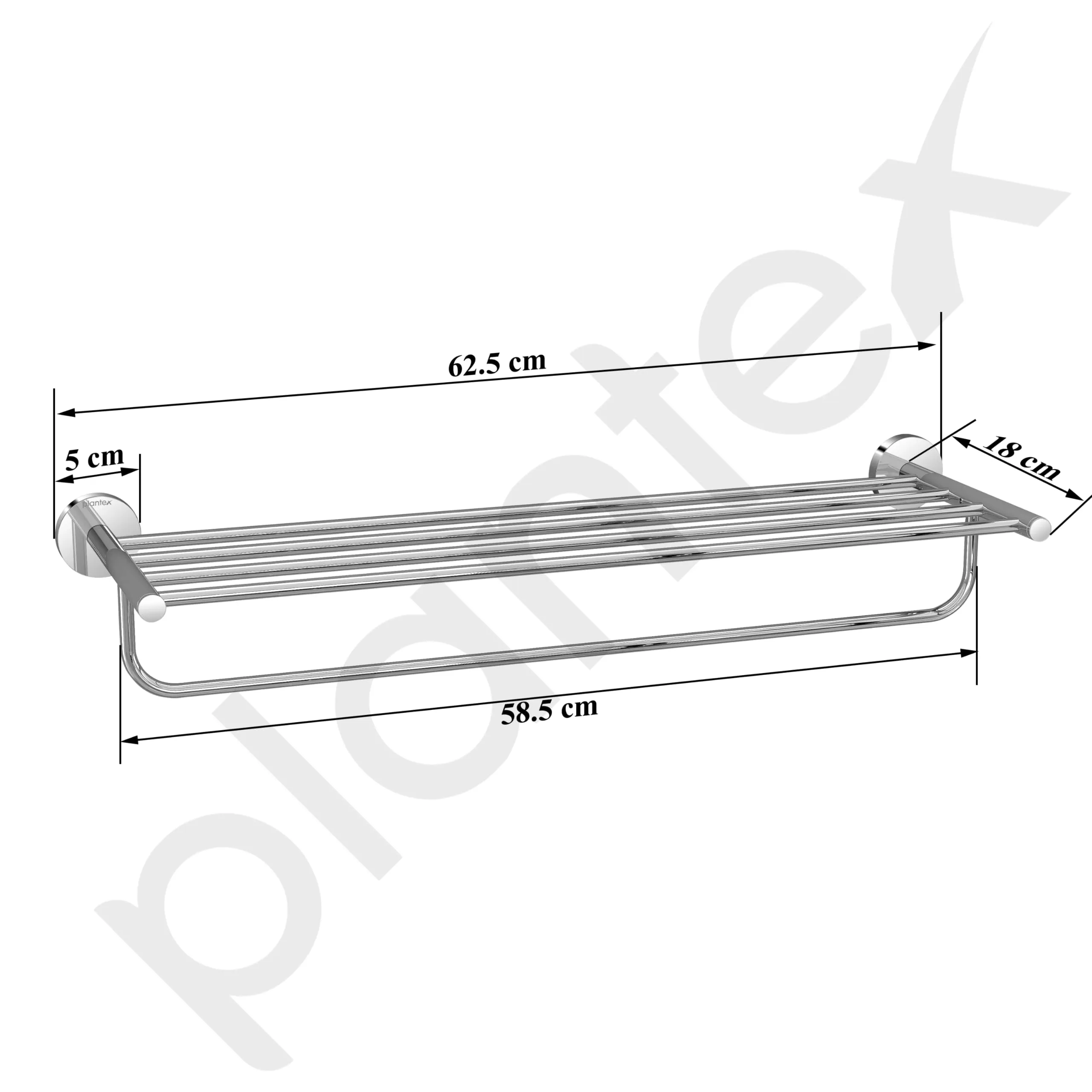 Plantex Smero Pure Brass 24 inch Towel Rack for Bathroom/Towel Stand/Hanger/Towel Holder/Towel Bar/Bathroom Accessories - Circle (Chrome)