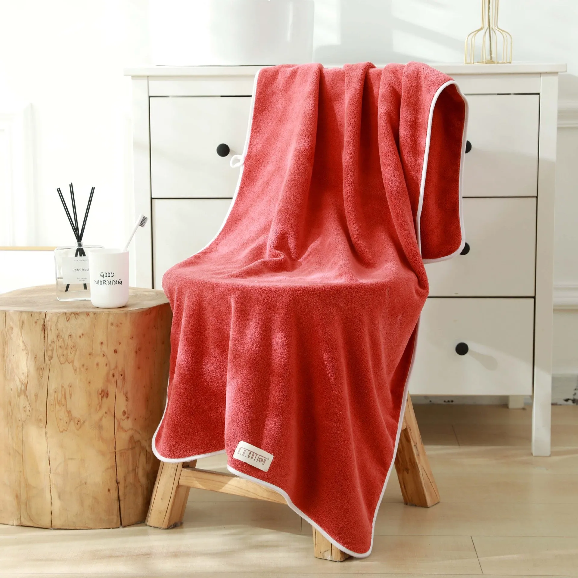 Plush Over Sized Coral Fleece Towel Set, HG0051