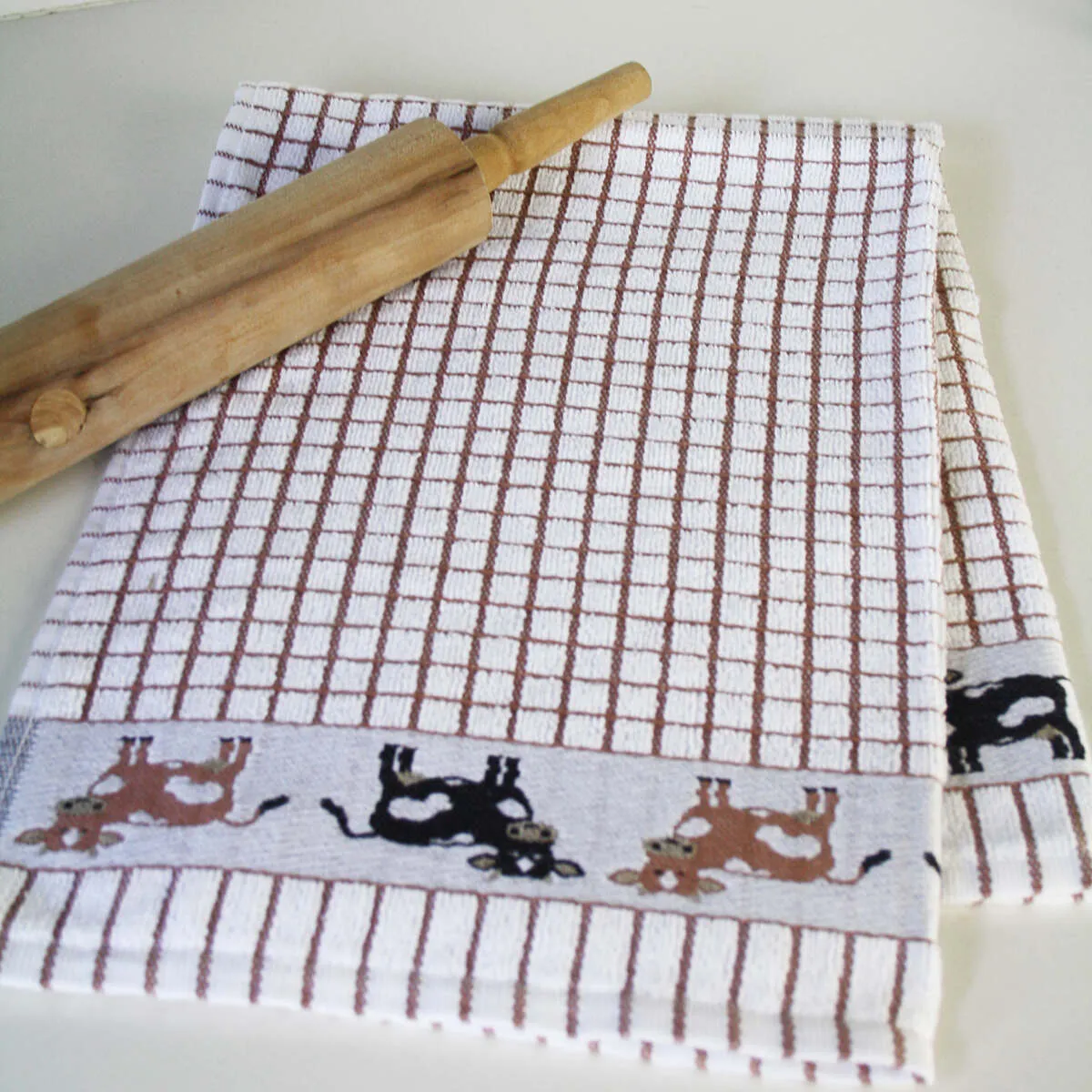 Poli-Dri Brown Cow Cotton Jacquard Tea Towel