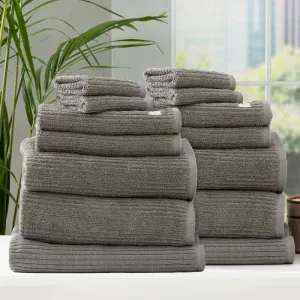 Renee Taylor Cobblestone 14 Piece Granite Towel Pack