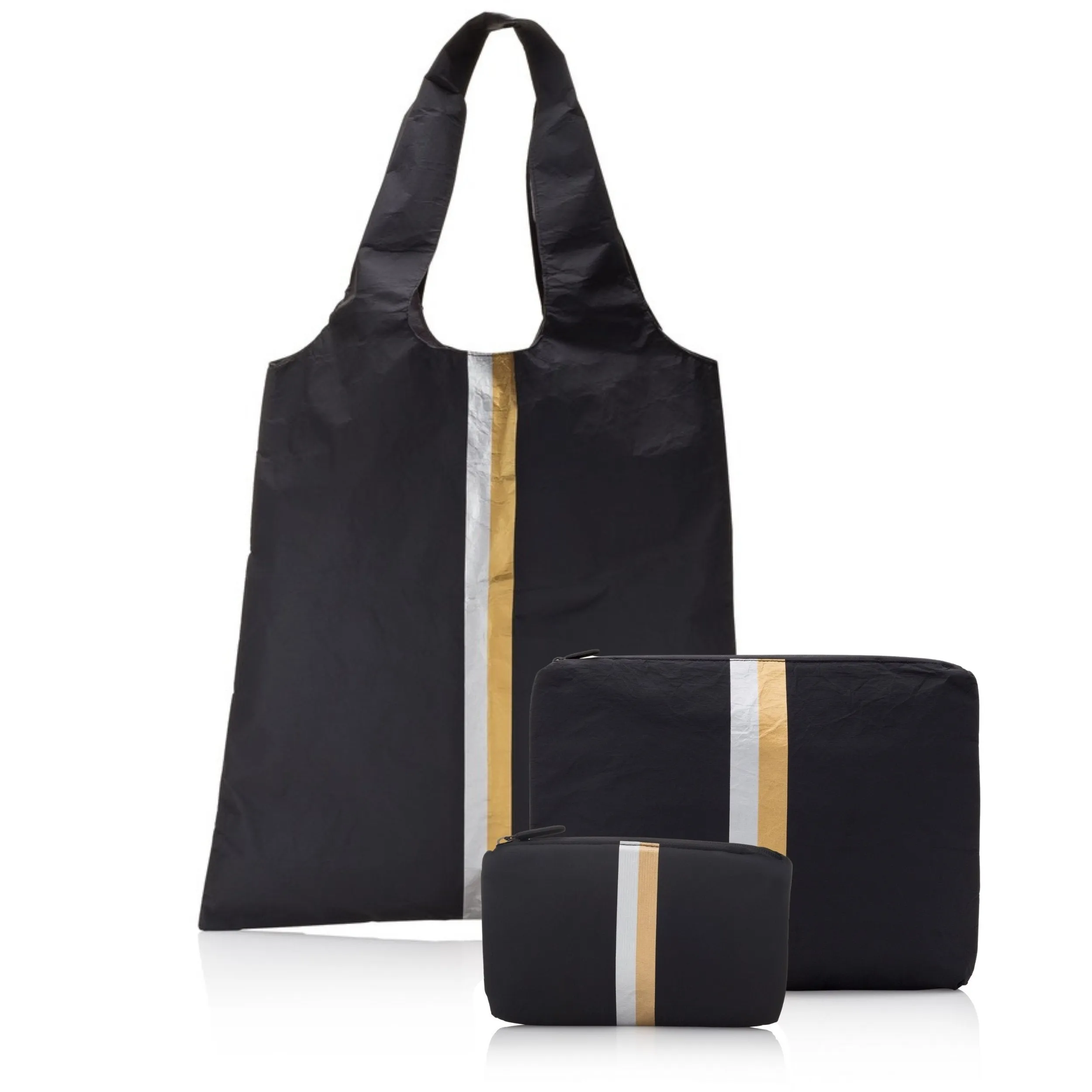 Set of Three Travel Packs - Everyday Tote Set in Black