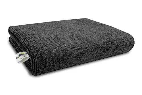 SOFTSPUN Microfiber Hair & Face Care Bath Towel 1 pc 60x120cm 340 GSM Grey! Ultra Absorbent Super Soft & Comfortable Quick Drying for Men & Women Daily Use Pack of 1 Extra Large Size Unisex.