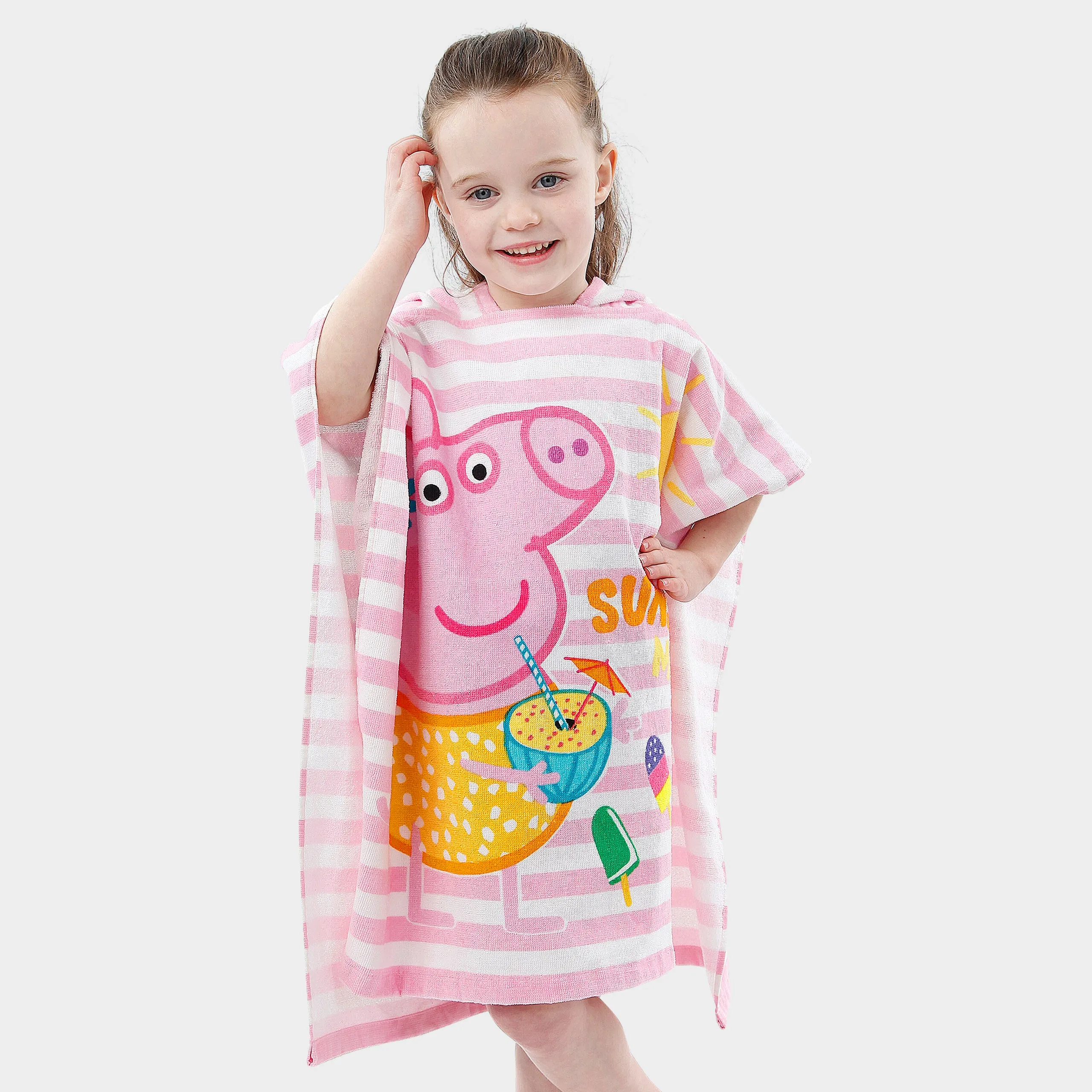 Striped Peppa Pig Towel Poncho