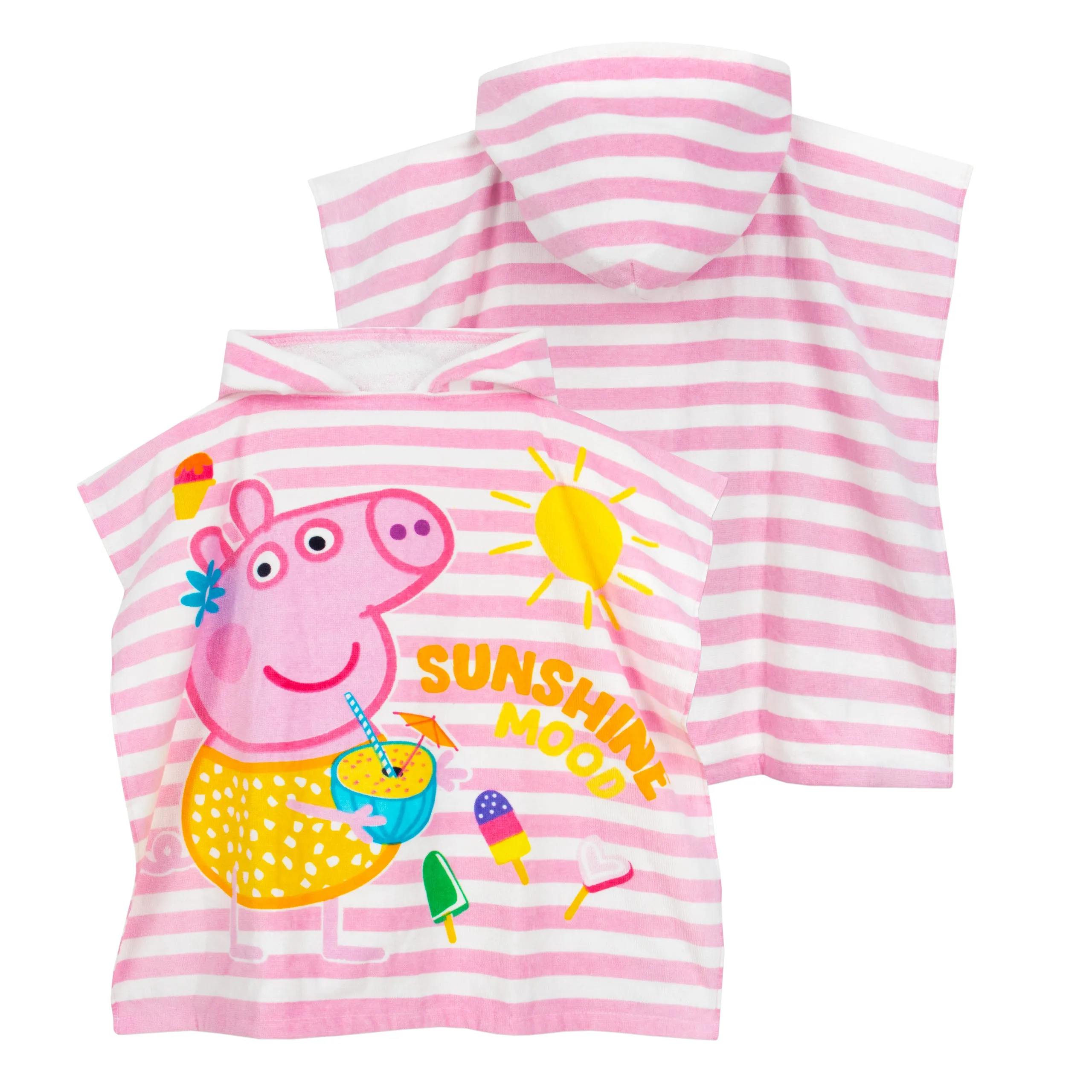 Striped Peppa Pig Towel Poncho