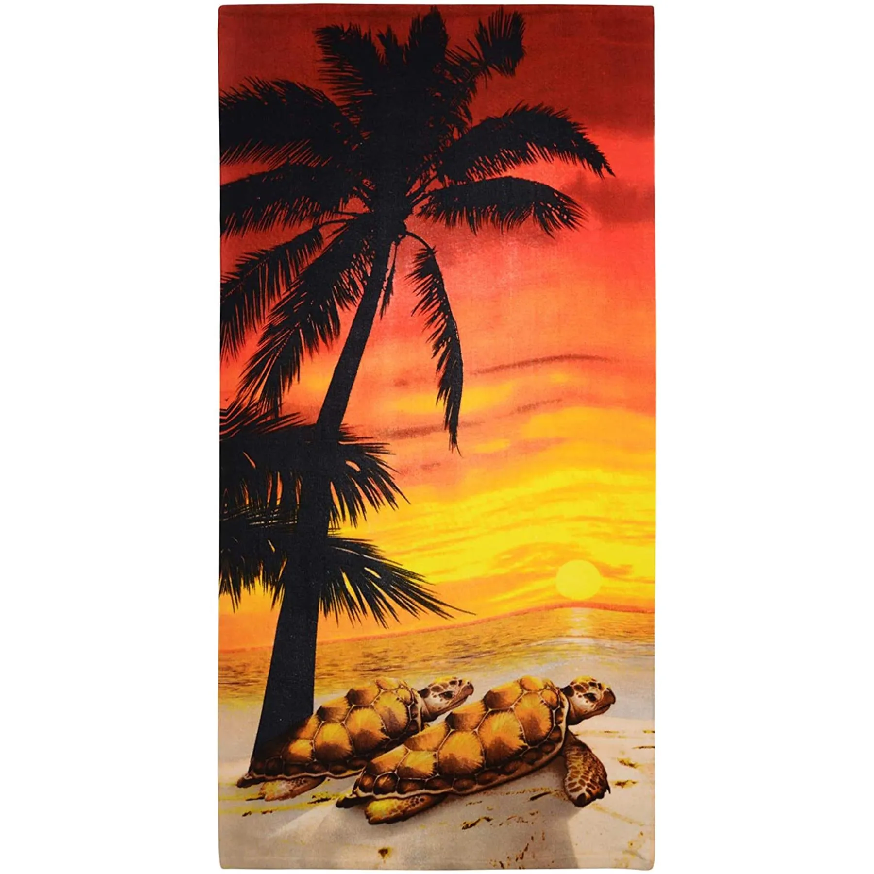 Sunset Tortoise Design Large Towel