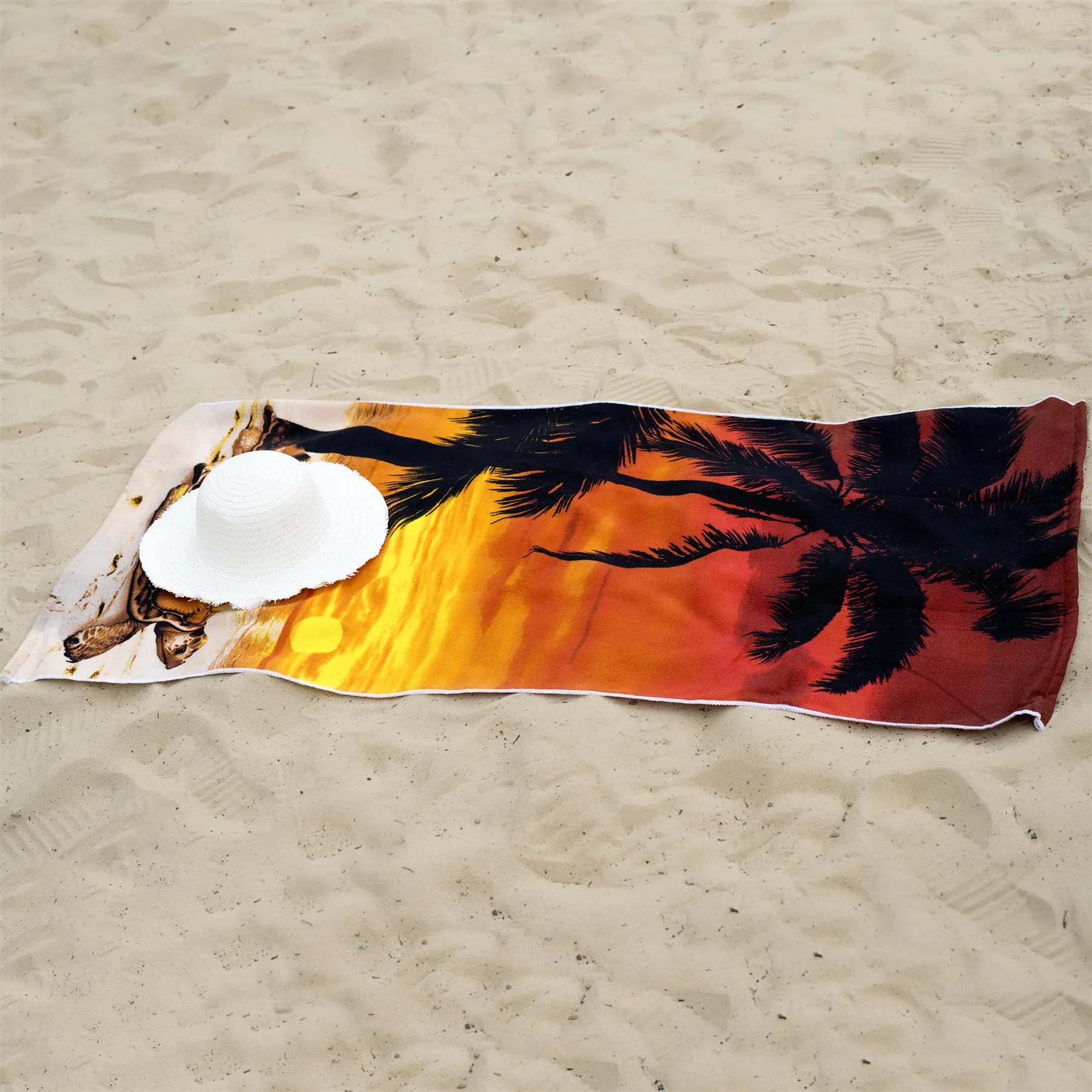 Sunset Tortoise Design Large Towel