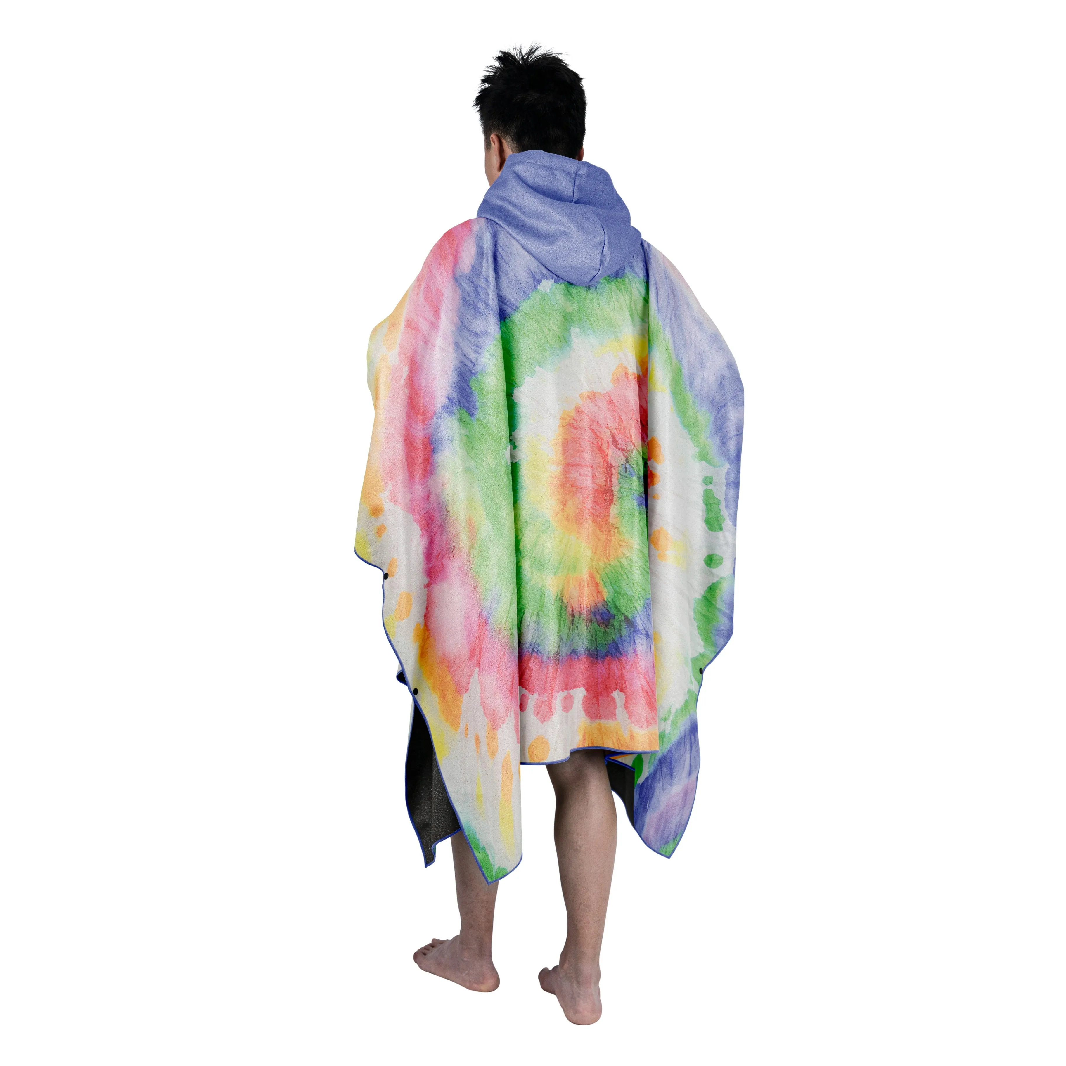 Swimming Towel Poncho with Plain Print